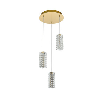 Luminaire suspendu DEL de 16 po Aston en chrome