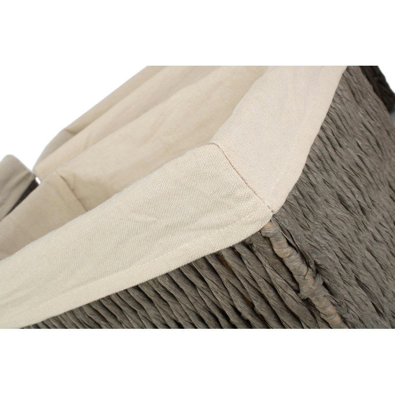 Bay Isle Home 4 Piece Wicker Storage Basket Set with Lining, Grey/White Lining