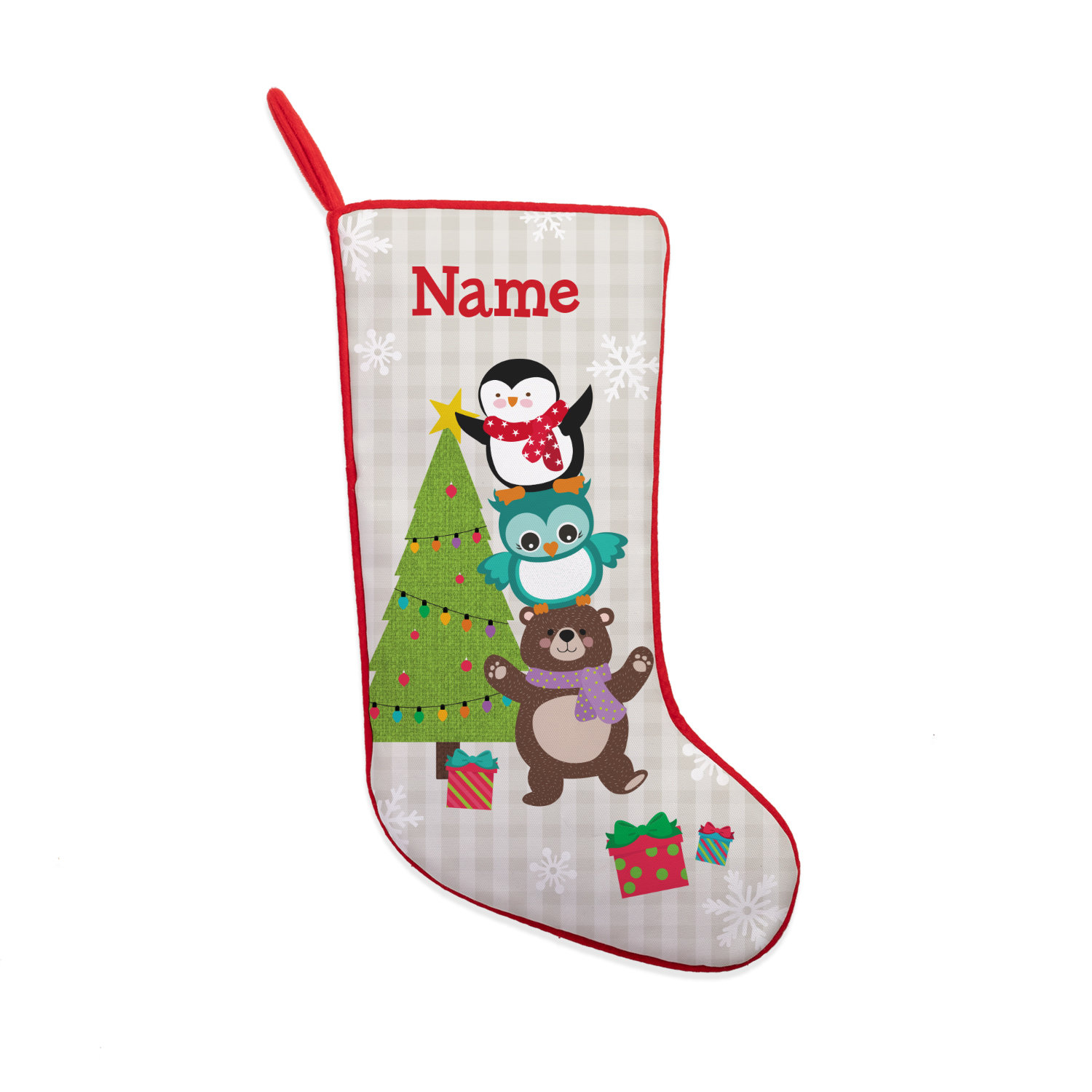 Personalized knitted Christmas Stocking with Name, Christmas Trees  Snowflake Paw Custom Needlepoint Stockings set of 2, Embroidery Customized  Keepsake