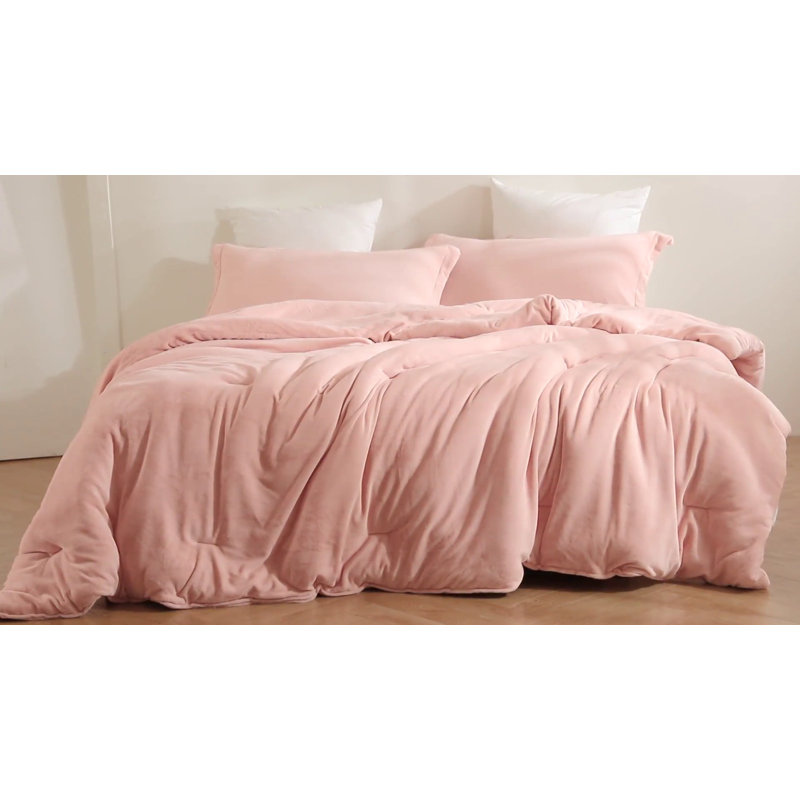 Charlotte Peach Milk Velvet Oversized Comforter Set