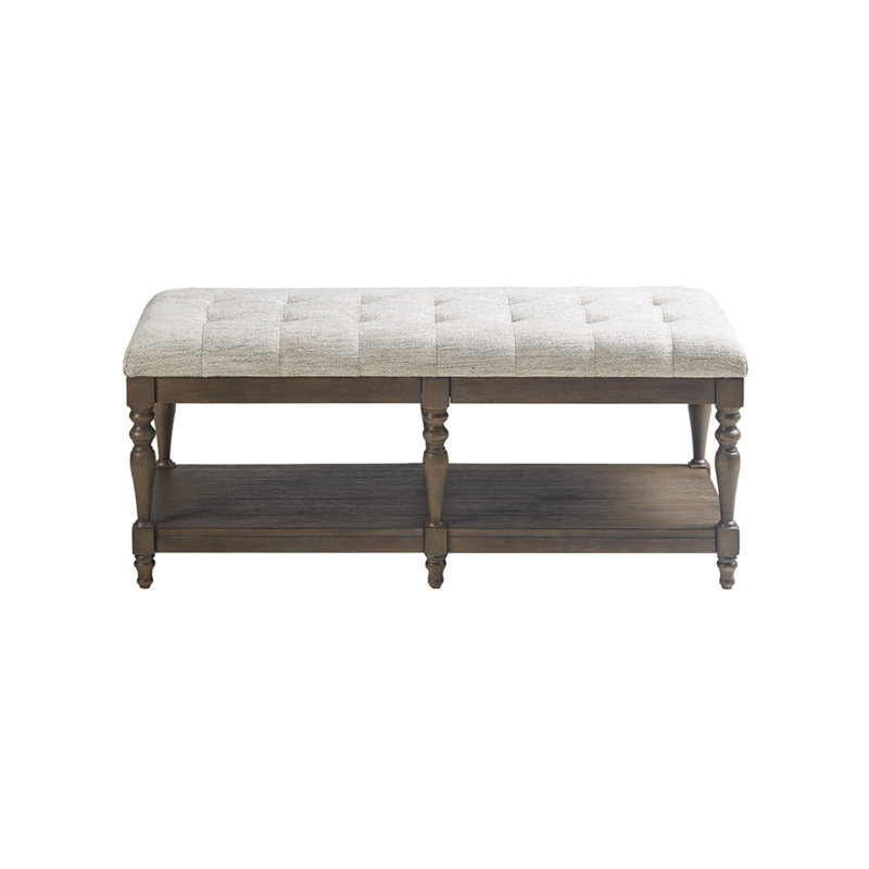 Elegant Tufted Ivory Bench Versatile Home Storage