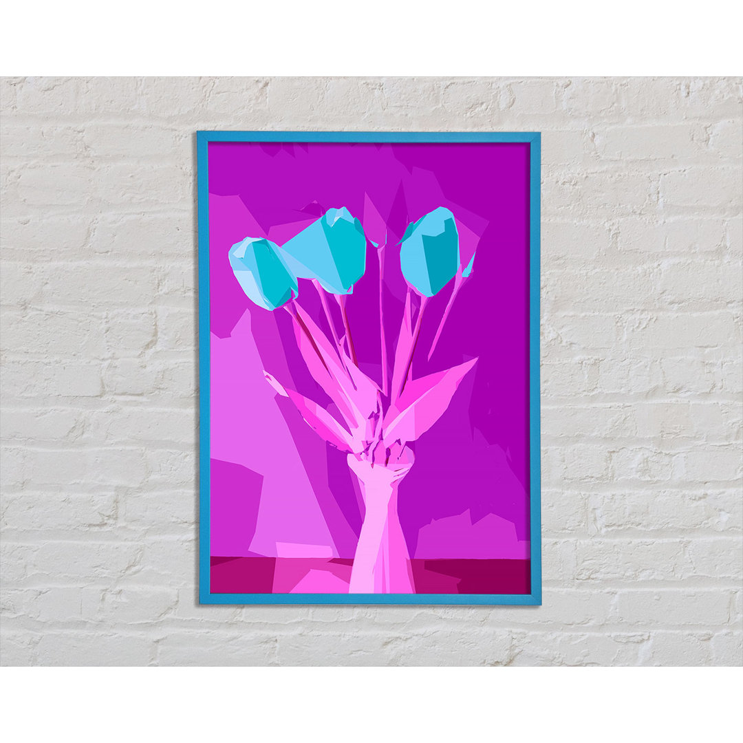 Gerahmtes Wandbild Pop Art Tulips