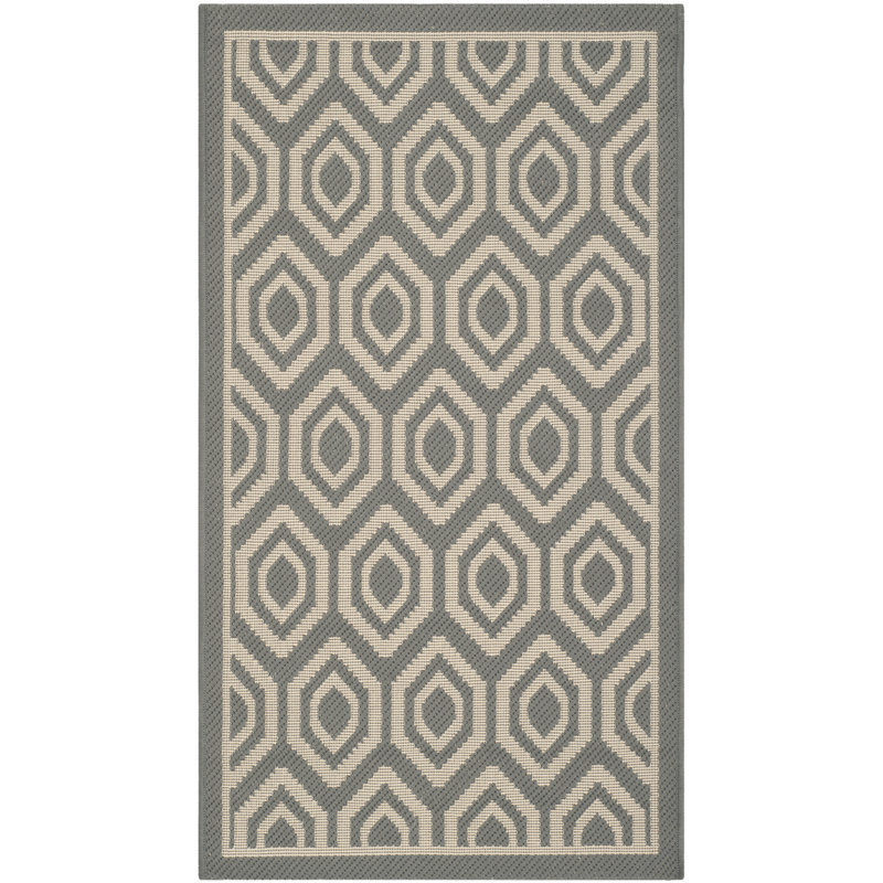 Tapis d'intérieur / extérieur à motif géométrique Deedrick, Rectangle 2 pi 7 po x 5 pi