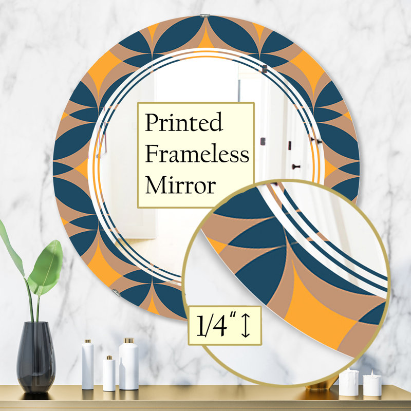 Modern Wall Mirror, 31.5" H x 31.5" W, Triple C Abstract Design III Cottage Americana