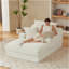 Canapé à compression rembourré moderne et confortable de 47,24 pouces avec une conception de coussin unique, chaise longue pour salon, chambre à coucher, appartement, bureau, blanc