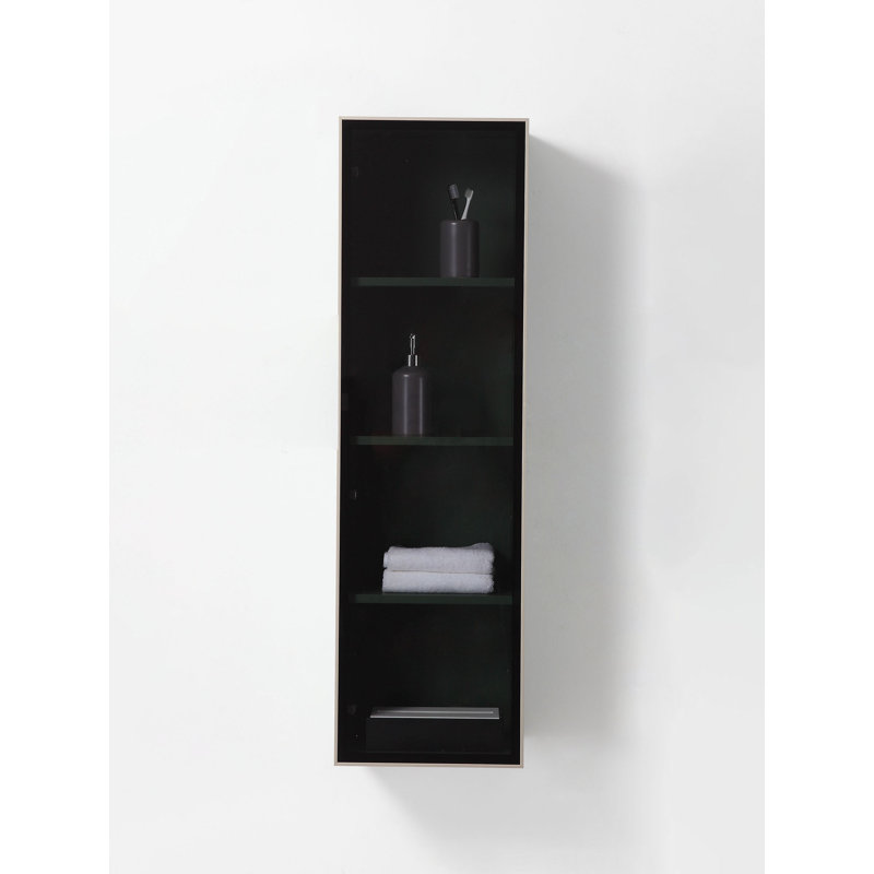 Luce 13" Wall-Mounted Side Cabinet, Forest Green/Dark Gold