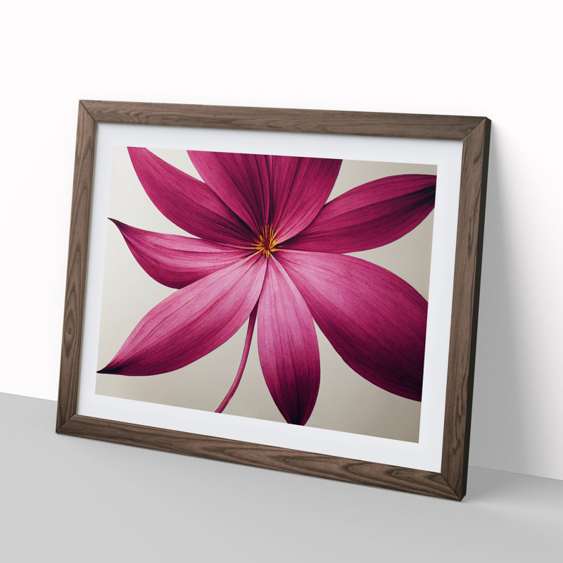 XH1022-6821X Peaceful Flower - Picture Frame Print, 25cm H x 34cm W x 2cm D, Brown