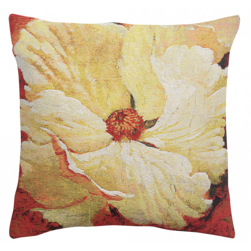 Floral Cotton Blend Throw Pillow