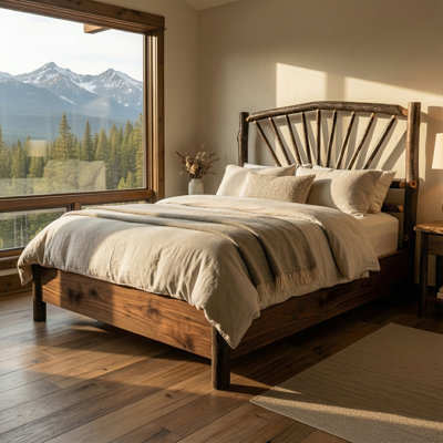 Lit Sunburst Fireside Lodge Hickory