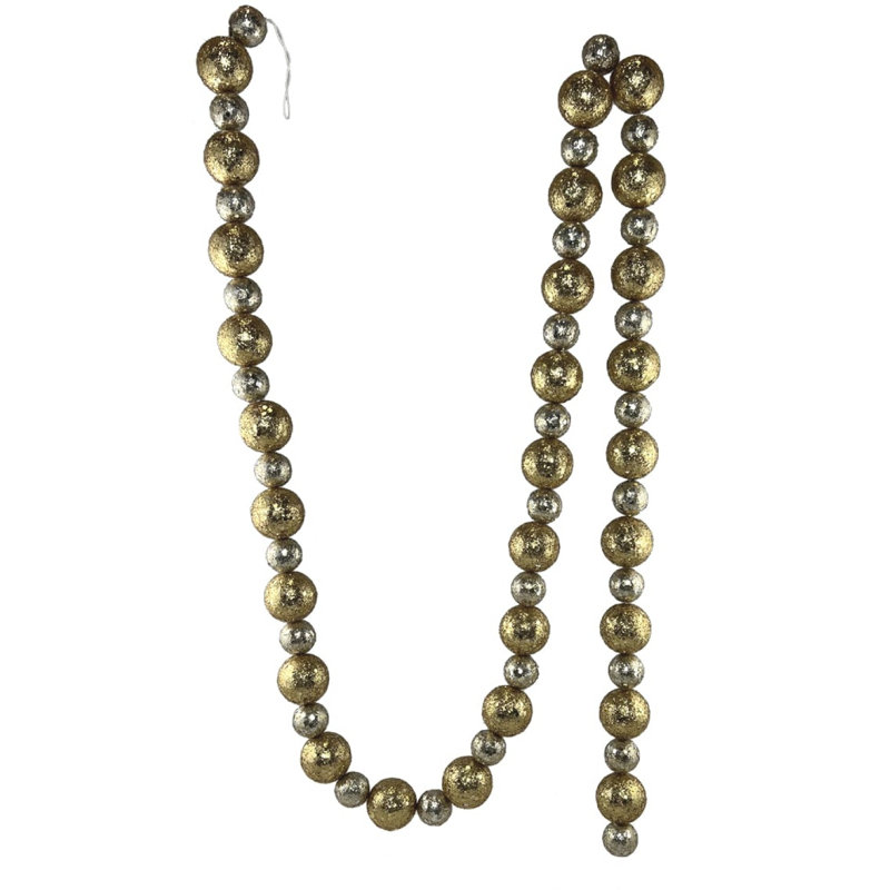Guirlande Glitter Ball, Or/argent