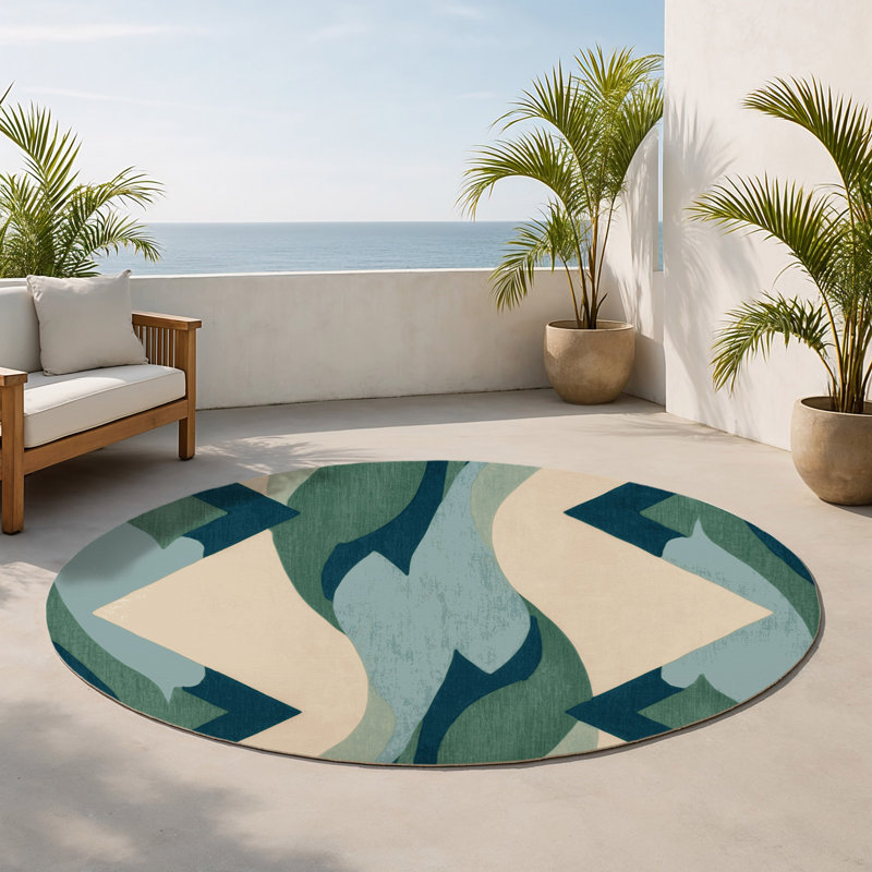 Tapis intérieur et extérieur Crescent Horizons, Round 5'