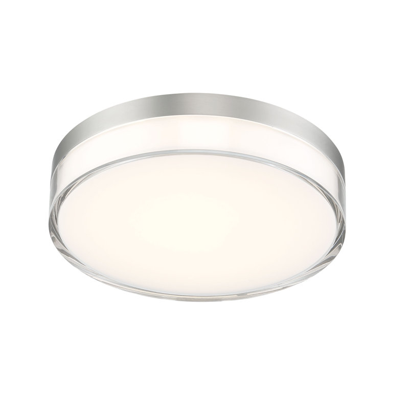 Plafonnier encastré en acrylique Bupal, H 1,5 po x l 7 po x P 7 po, Nickel brossé