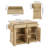  55.3'' Rolling Kitchen Island With Storage, 30mm Wood Top, Rattan Doors, Drop Leaf & Towel Rack, Mobile Kitchen Cart For Dining Room