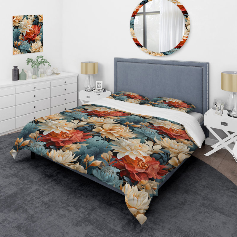 Ensemble de housse de couette Art Nouveau, Housse de couette simple + 1 taie décorative stan