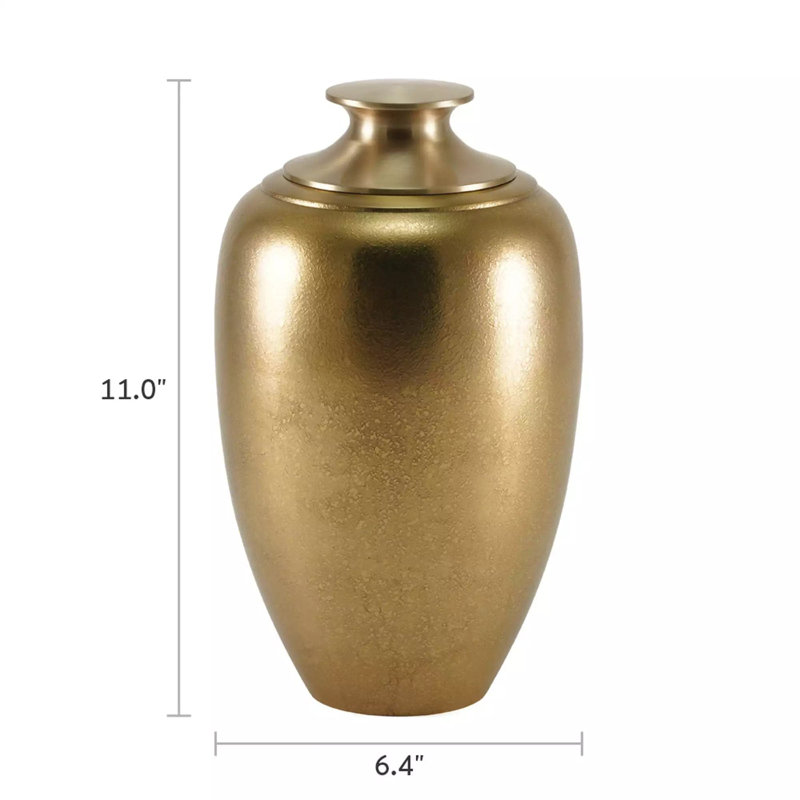 Luna Textured Slate Large Adult Urn, Gold
