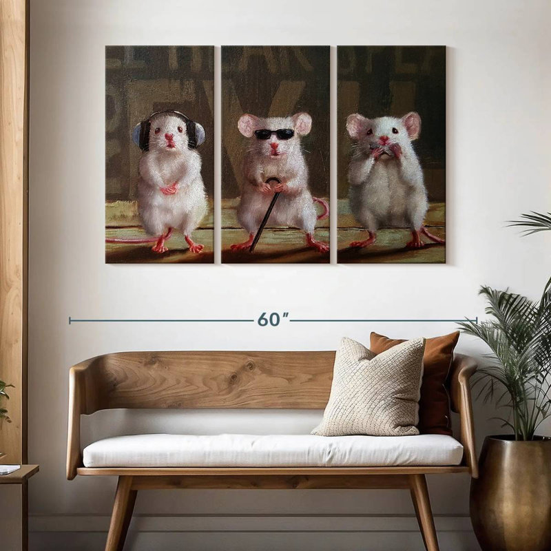 Ketti Three Wise Mice, 32" H x 50" W