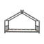 Lit simple de style maison grise simple - A Playful For, environnement semi-fermé, structure en bois de pin, l 80,7 po x l 41,2 po x H 53,9 po