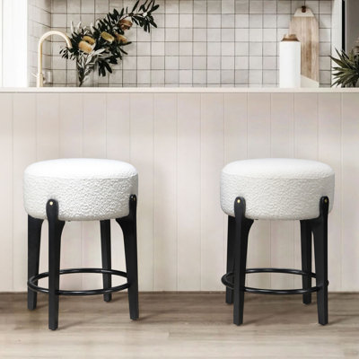 Ellie Upholstered Counter Stool with Solid Wood Frame