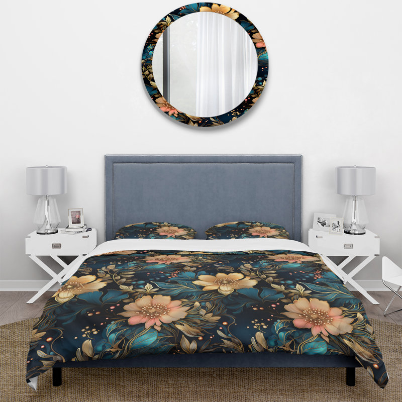 Ensemble de housse de couette Flowers Elegance, Housse de couette pour très grand lit et 2 très