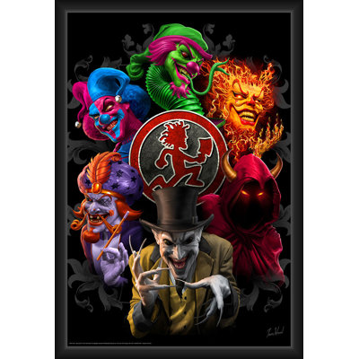 BUY ART FOR LESS Officially Licensed Insane Clown Posse - Inner Circle - Framed Art Poster - 24 x 36 Inch - Sturdy Engineered Wood Frame with Plexi Glass - Ready to Hang