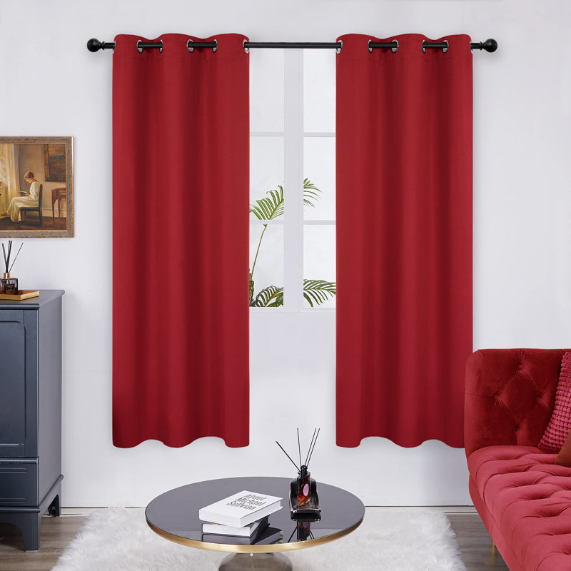 Thermal Insulated Room Darkening Grommet Curtain Panels (Set of 4), Dark Forest, 42" W x 54" L