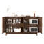 Buffet avec rangement, buffet sculpté à 4 portes, armoire d'appoint multifonctionnelle avec panneau à couches réglables pour le salon, le vestibule, le couloir, le bureau, la cuisine et la salle à manger