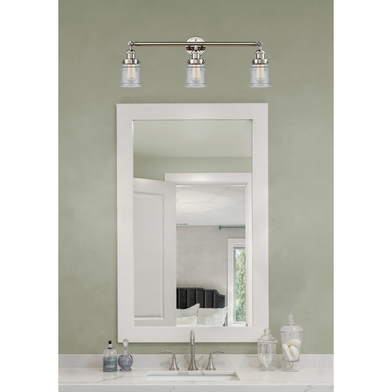 Éclairage pour meuble-lavabo à 3 lumières à intensité variable Alvi, Grainé, Nickel poli