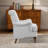 Chenille Tufted Back Recessed Arms Accent Club Chair With Wooden Legs-1034337234