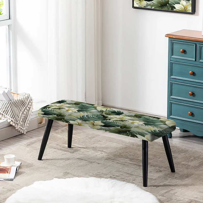 Motif tropical discret de Tropics - banc rembourré noir Tropical