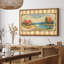 «Whimsical Countryside Cottage by the River Under Crescent Moon», reproduction d'art encadrée-1047986942-1047986943