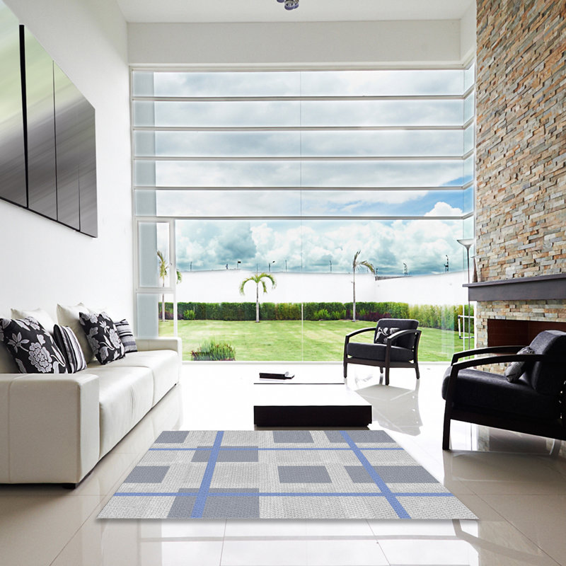 Tapis géométrique gris, Carré 4 pi