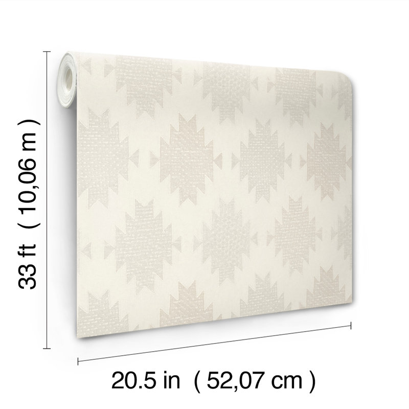 Stitched Heirloom White Wallpaper, White