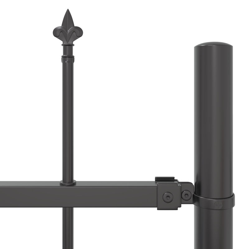 Clôture de jardin vidaXL 8 pièces, gris, 44,62 po x 4,92 pi, acier thermolaqué
