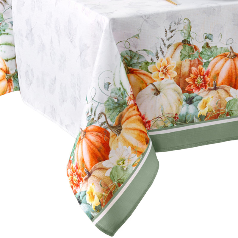 Doeden Pumpkin Harvest Vine Double Border Tablecloth, 120"  x 60" Rectangle