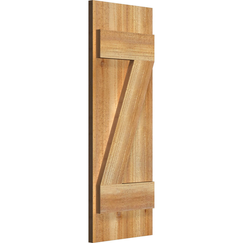 TimberCraft 5 3/8 "planches jointes avec n-lattes avec barre en Z, cèdre rouge de l'Ouest (par paire), 10 3/4 po, 29 po