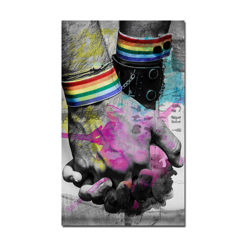 « hold hands », impression sur toile tendue encadrée