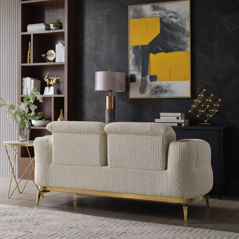Causeuse de style moderne, Crème, crème