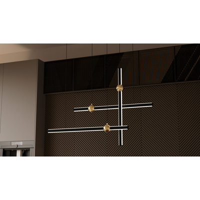 Harvick Integrated LED Matte Black Linear Chandelier