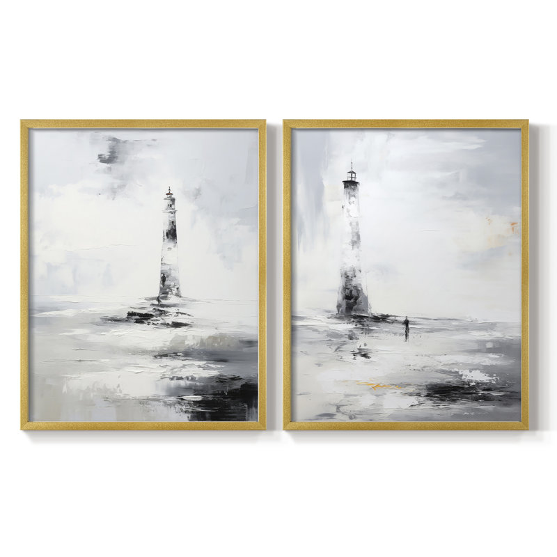 Reproduction encadrée NAUTICAL Series DV-Premium - prête à être accrochée - aucun clou requis - aucun clou requis, Doré
