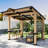 11 Ft. X 10 Ft. Solid Wood Patio Gazebo With Bar Counter
