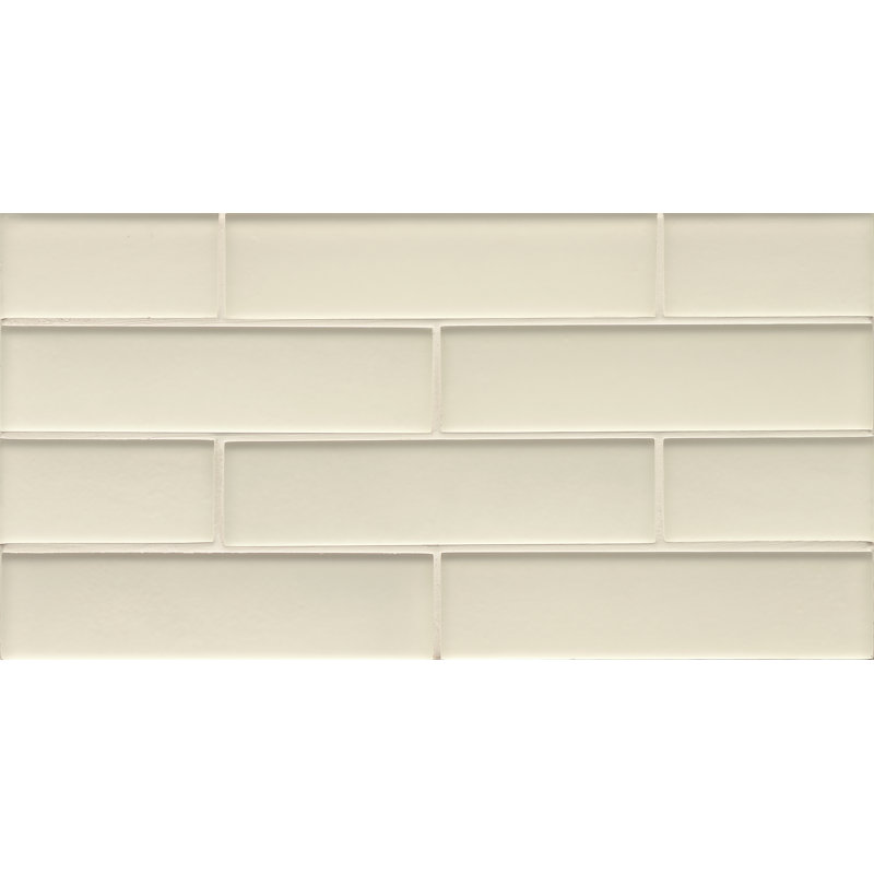 Manhattan 2" x 8" Glass Brick Joint Mosaic Wall Tile, Champagne