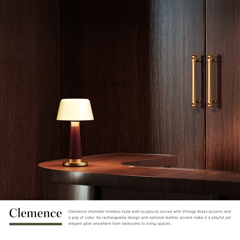 Clemence 11-in Red dimmable LED Table Lamp, Red