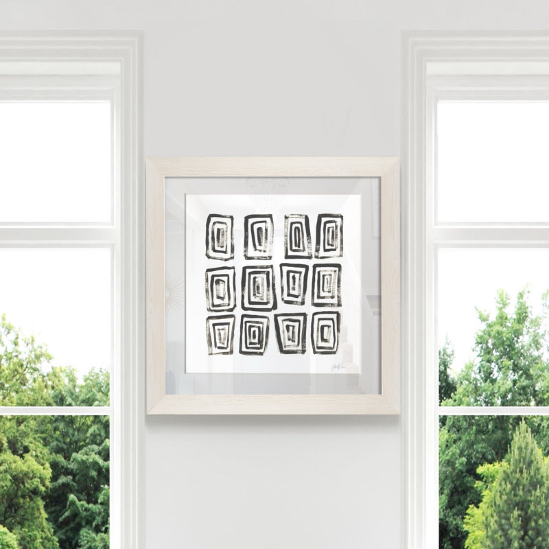 Mixed signaux IV-reproduction d’art sur papier encadrée, H 21 po x l 21 po x P 1 po, Cadre blanc
