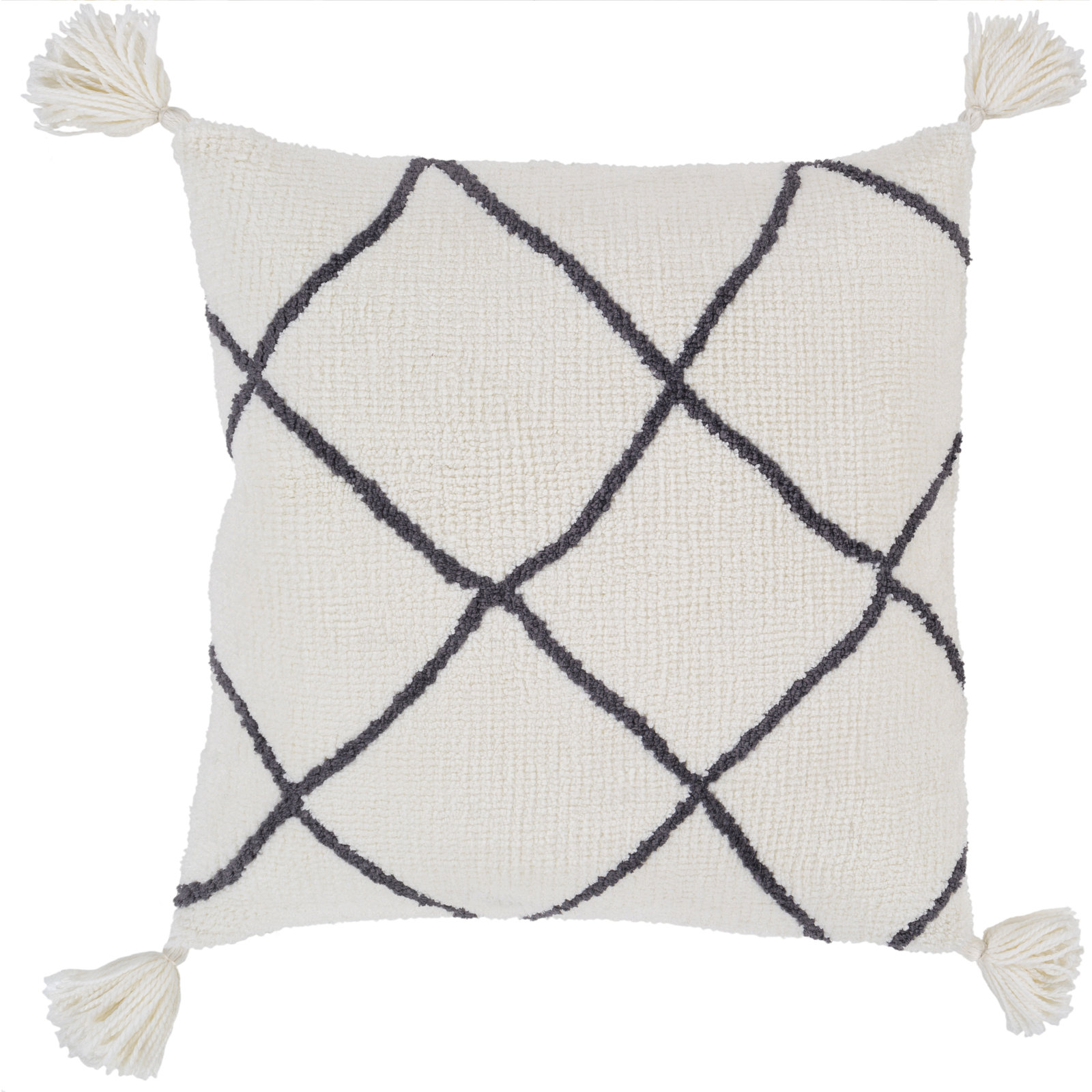 Saveria Tassels Throw Pillow, Down Fill, 22" x 22"