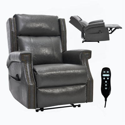 Fauteuil inclinable manuel en similicuir pour le salon avec mécanisme de mouvement robuste, 8 nœuds vibrants et 3 modes de massage.