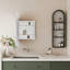 Oval Recessed Metal Framed Bathroom Wall Cabinet With Mirror And Adjustable Shelves, Perfect For Modern Bathrooms And Efficient Storage.-115864811
