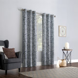Cutlip Damask Draft Shield Fleece Insulated Single Curtain Panel