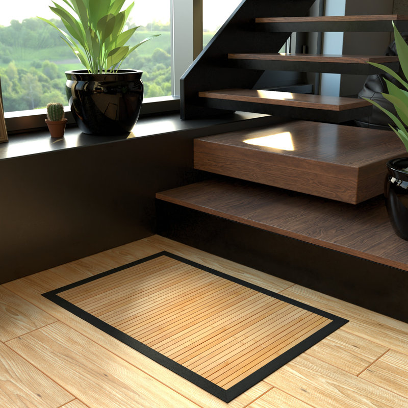 Locher Bamboo Area Rug, Rectangle 2' x 3', Natural