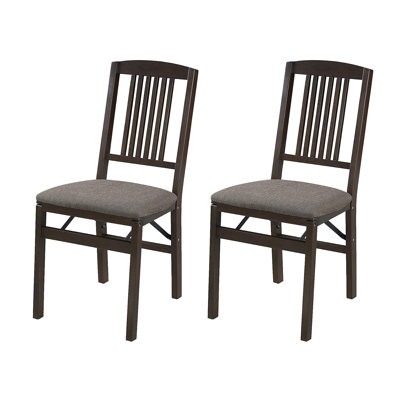 Wood Fabric Upholstered Seat Folding Chair