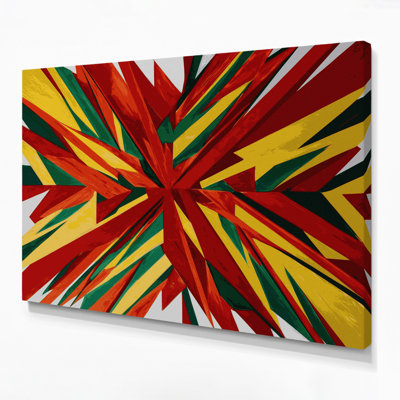 «Geometric Abstraction 8», art mural sur toile rouge